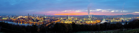 Aussicht von Steyregg auf Alu