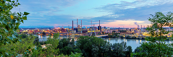 Industriegebiet, Leinwand auf Keilrahmen