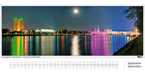 September - Donau im Mondschein