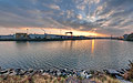 360° Foto Sonnenuntergang am Linzer Hafen