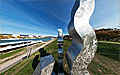 360° Foto Donauwellen Skulptur an der Linzer Donaul�nde