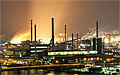 Linz Industriegebiet bei Nacht - NÃ¤chtlicher Industriebetrieb